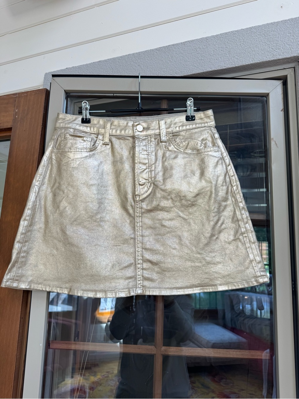 Joe's Jeans Shimmery Gold A-Line Mini Skirt